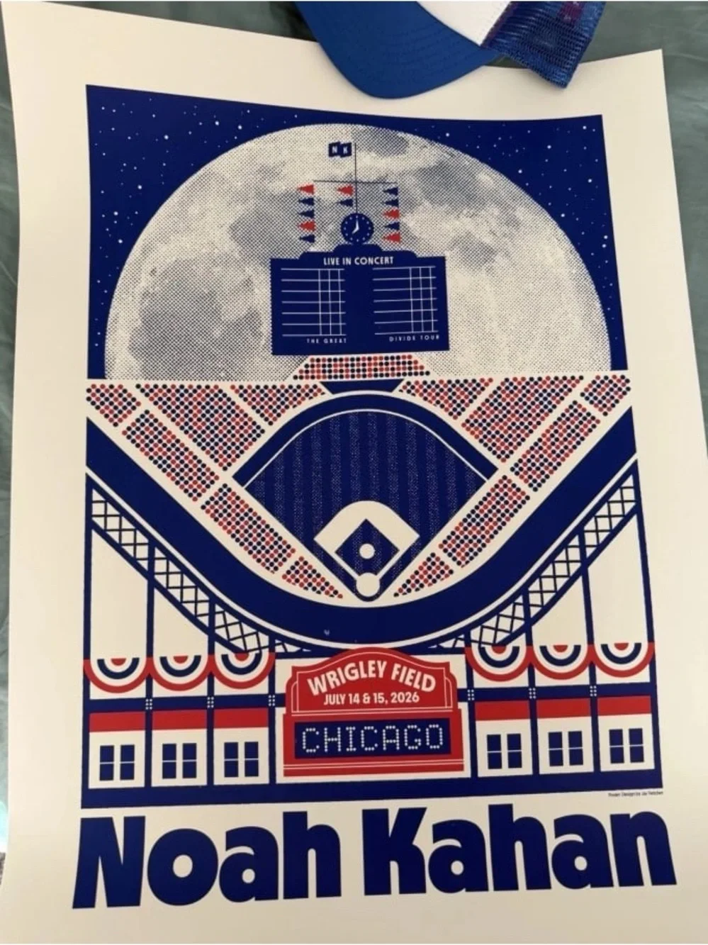 Noah Kahan Wrigley Field Exclusive Concert 2026 Poster 18x24